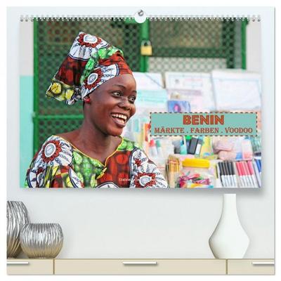 Benin Märkte Farben Voodoo (hochwertiger Premium Wandkalender 2026 DIN A2 quer), Kunstdruck in Hochglanz