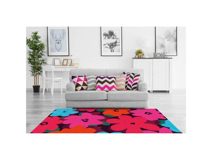Kurzflorteppich Sam Flowers I Pink/Pink 140 x 200cm Acryl