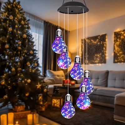 Inspire Curations Color Changing Solar Wind Chime Lights 6 LED Hanging Garden Decor rgb