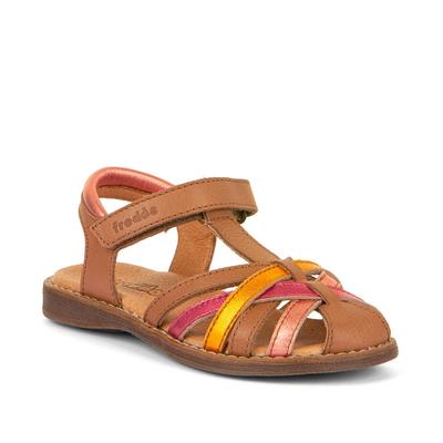 Sandale FRODDO, Mädchen, Gr. 27, bunt (braun, multi), Leder, metallic, Schuhe Sandale