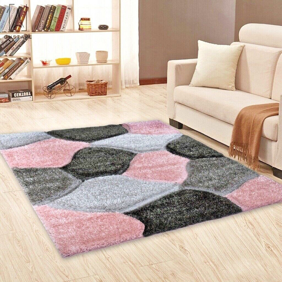 Metro Arkley Rectangle Geometric Shaggy Area Rug Rectangle 120 x 170cm