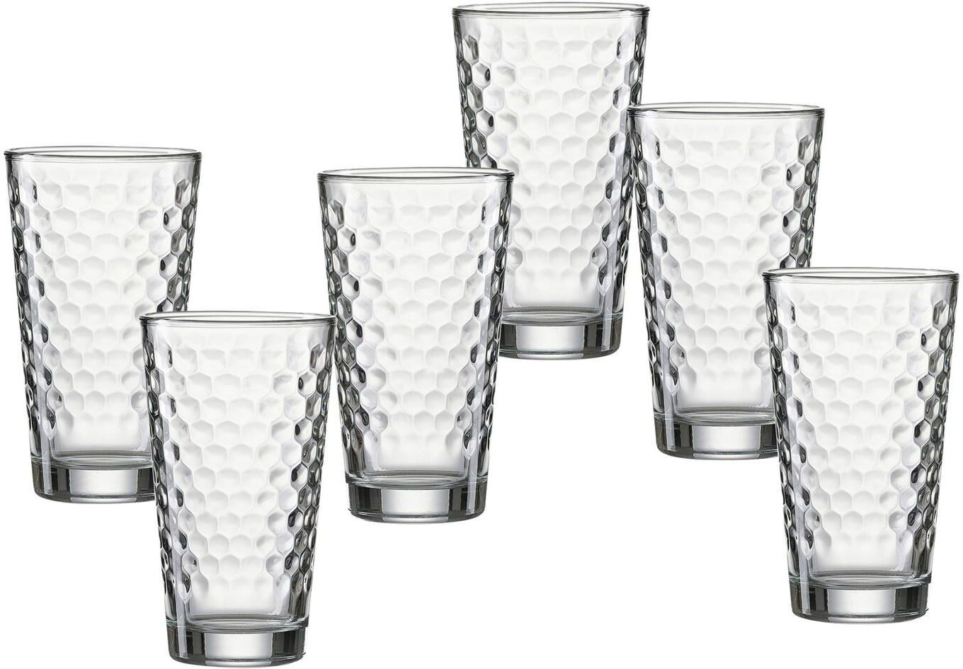 Longdrinkglas RITZENHOFF & BREKER "Favo 6 Stück", transparent, H:14,2cm, Glas, Trinkgefässe, Longdrinkglas transparent 14,2cm, 400ml