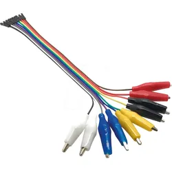 DEBO KABELSET6 - Entwicklerboards - Steckbrückenkabel, 20cm, 10-polig auf Krokodi