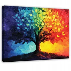 LEINWAND BILDER Abstrakt Baum Bunt Modern Wohnzimmer 120x80