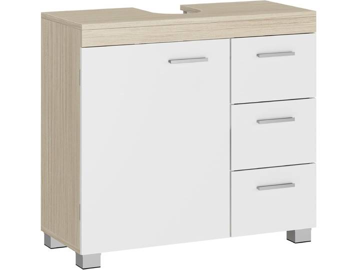 Waschbeckenunterschrank mit Schubladen wolkenweiss-naturbeige