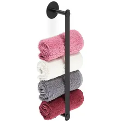 Relaxdays Handtuchhalter ohne Bohren schwarz Schwarz