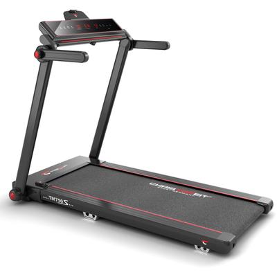 Laufband CHRISTOPEIT SPORT "TM 750 S (mit/ohne Pulsgurt)" Gr. 1, schwarz (schwarz, rot), Laufbänder, ohne Pulsgurt, bis max. 16 km/h, klappbar, 130 kg max. Benutzergewicht, B:81cm H:124cm L:143cm