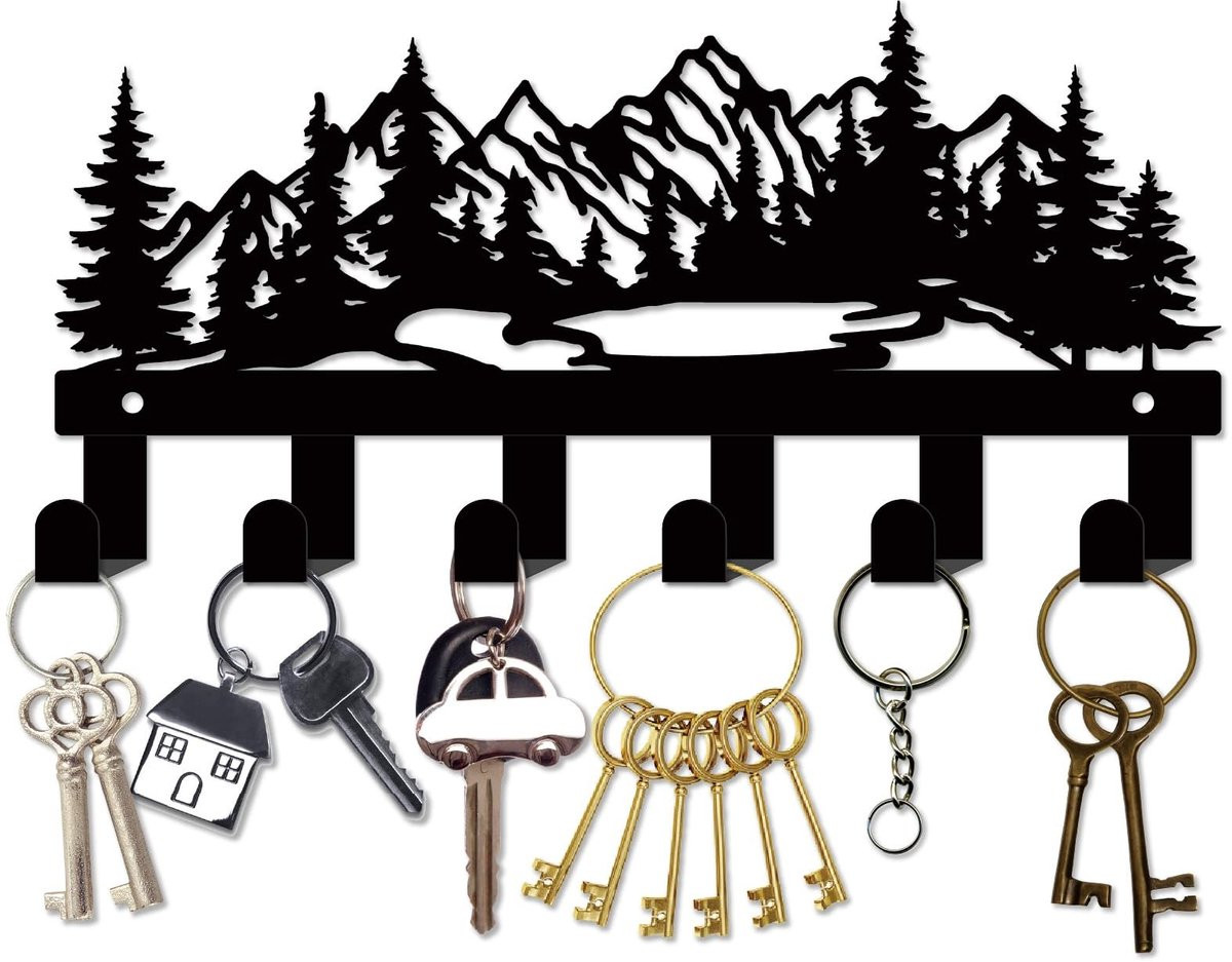 Dailygoods Wandgemonteerde Sleutelhanger Houder met 6 Haken