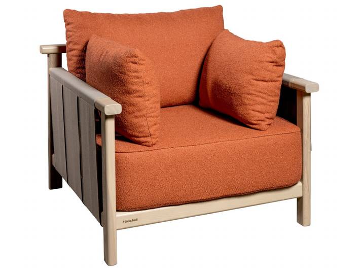Dieter Knoll Loungesessel MARI, Ziegel, Stoff
