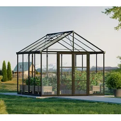 Palram - Canopia Aria 1010 | Alu Gewächshaus mit Fundament | Schwarz | 3x3 m - Schwarz