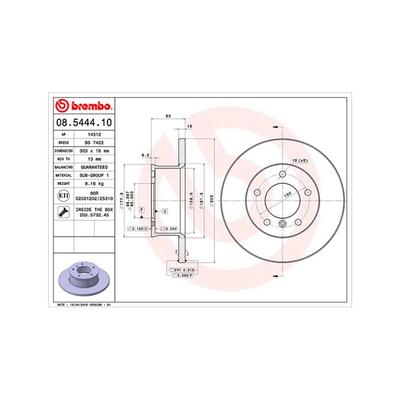 MAGNETI MARELLI Bremsscheibe 360406124200 voll 303mm 16mm für Mercedes PUCH