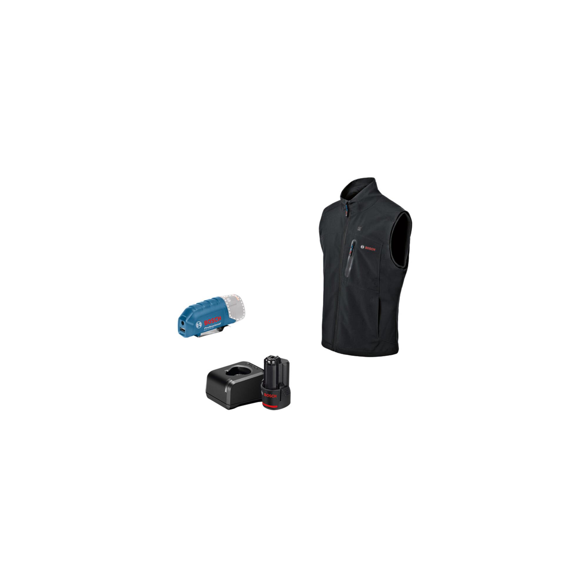 BOSCH Beheizbare Kleidung GHV 12+18V XA: Akkuadapter, Ladegerät, 1x Akku, Gr. M (06188000G5)