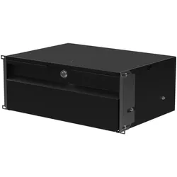 Stalflex Rack Drawer 19" 4U Black RD19-4U-320B (19 Zoll Rack), Serverschrank, Schwarz
