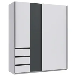 Schwebetürenschrank Adria Weiß/Graphitfarben