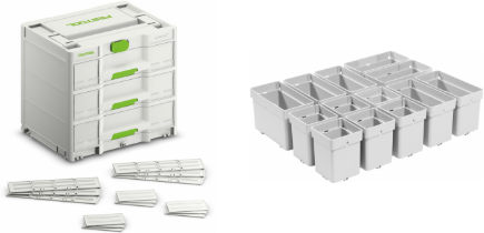 Set Festool Sortainer³ SYS3-SORT/3 M337 + Einsatzboxen 50x50/50x100x68-Set
