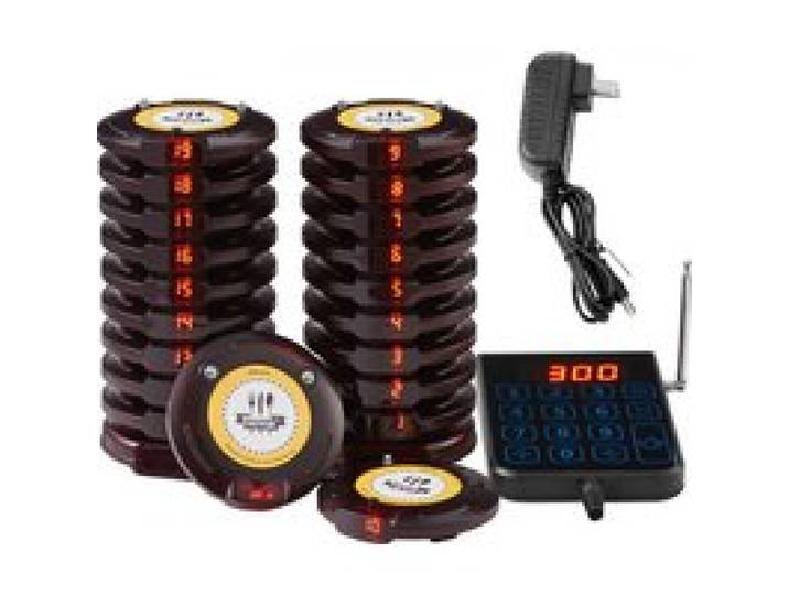 VEVOR Restaurant Pager Systeem, Draadloos Wachtrijsignaal met een effectief bereik van 500 meter in open ruimtes, Pieper voor het beantwoorden van gastoproepen met trilling en knipperen, 20 pagers voor foodtrucks