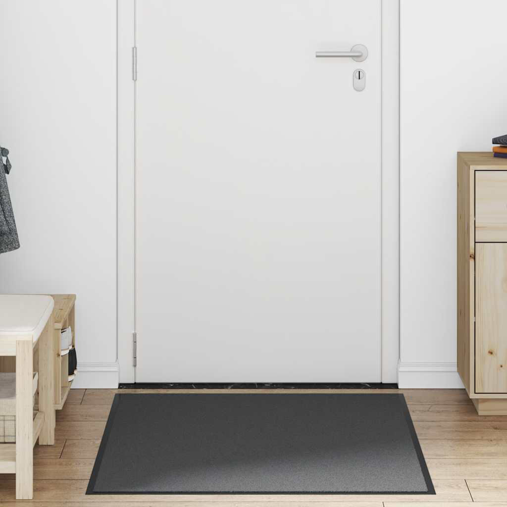 Ebern Designs Non-Slip Indoor / Outdoor Door Mat Anthracite 90cm W x 120cm L