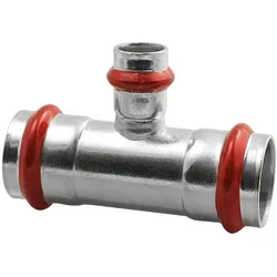 C-Stahl Pressfitting V Kontur - T-Stück (i/i/i) reduziert (Ausführung: 35 - 28 - 35 mm)