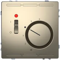 Merten Raumtemperaturregler24 V mit Schalter und Zentralplatte, System Design, Nickelmetallic