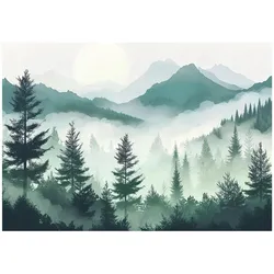 FOTOTAPETE Wald Berge Natur Vlies Tapete Wohnzimmer 400x280
