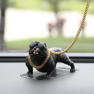 Inspired Deals Bully Dog Dashboard Figurine Resin Car Interior Decoration Ornament black