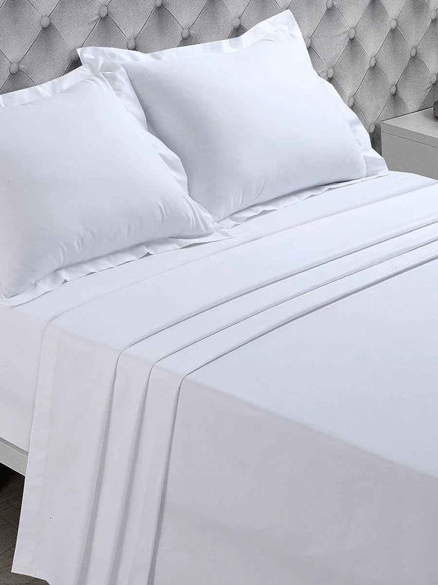 Solidchoice - 4-delige Beddengoedset voor Tweepersoonsbed van 100% Katoen