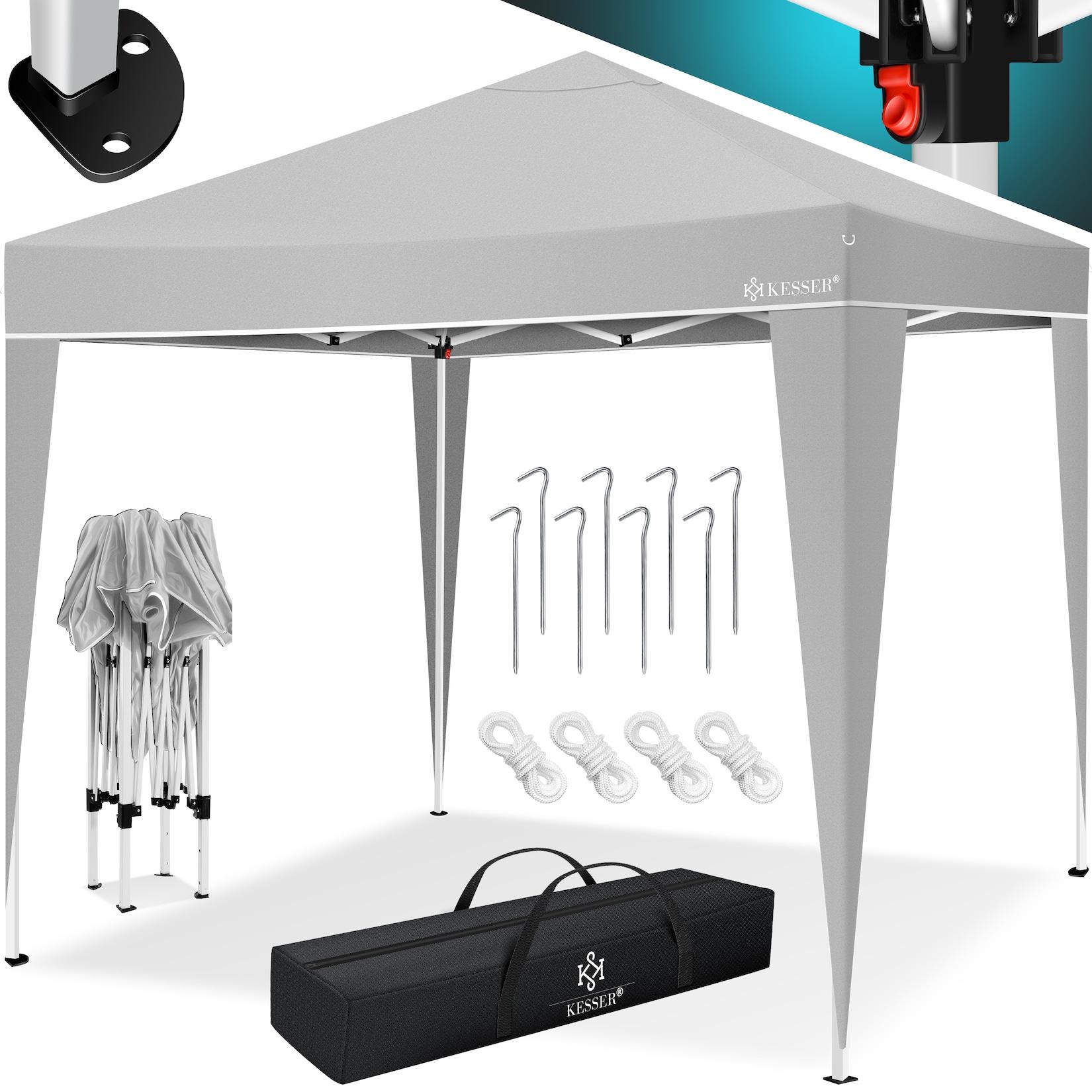 KESSER® Pavillon 3x3m wasserdicht inkl. Tragetasche mit Rollen Pop-Up Klicksystem UV-Schutz 50+ Faltpavillon Gartenzelt Partyzelt Metall-Verstrebungen