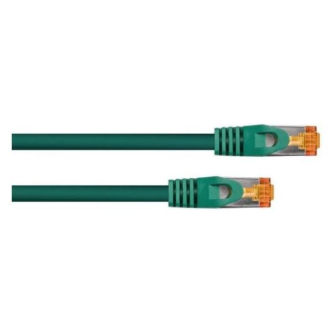 Varia Cat 7 RJ45 Patchkabel TPE grün 1,5m - robustes Netzwerkkabel (S/FTP, CAT7, 1.50 m) (419470)