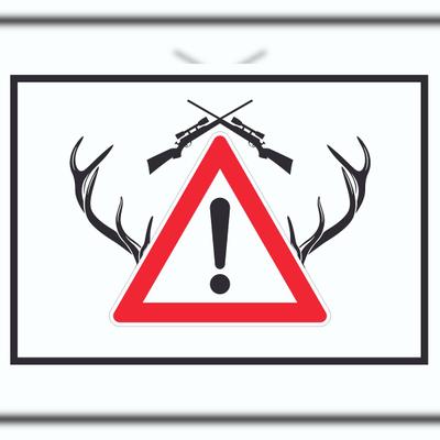 HB-Druck Achtung Jagd Gewehr Schild mit Symbol A1 (594x841mm)