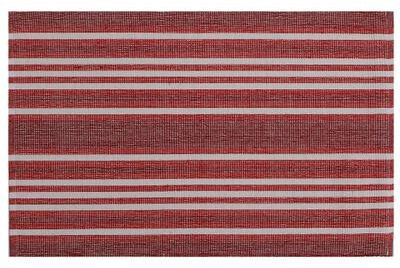 IH Casa Decor Chambray Ribbed Placemat Red Ombre - Set of 12
