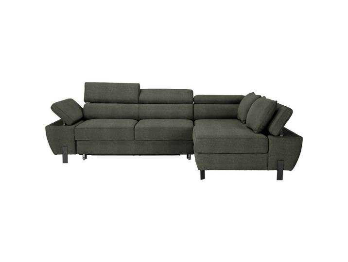 Ecksofa 277/189 cm Dunkelgrün Webstoff