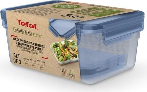 Tefal MasterSeal Eco N1171818 set, rechthoekig, blauw en transparant