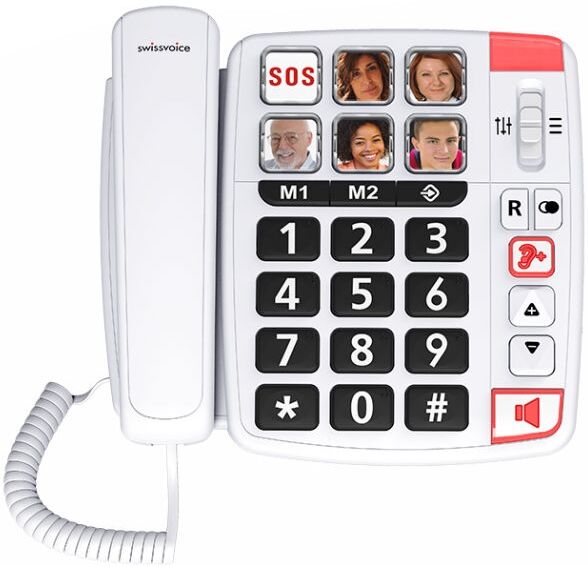 Swissvoice Xtra 1110 Téléphone à grosses touches avec raccourcis photo.