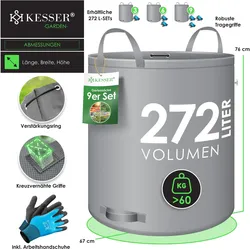 Kesser, Komposter + Gartensack, Gartensack Set Laubsack Gartenabfallsack inkl. Handschuhe (272 l)