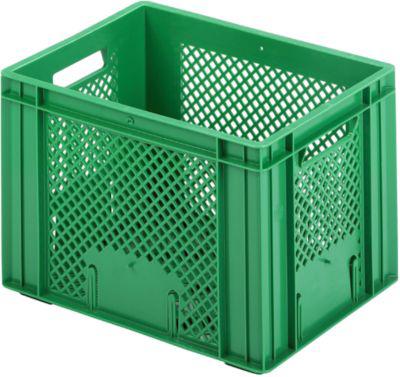 Euro Box Obst- und Gemüsekasten, lebensmittelecht, Inhalt 20,2 L, durchbrochene Version, grün