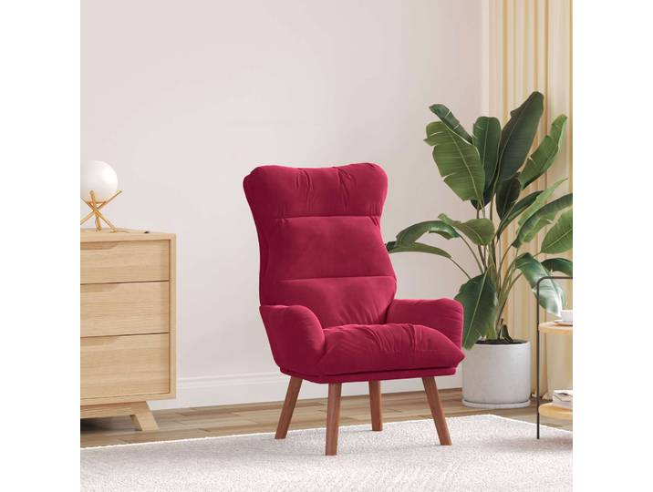 vidaXL Sessel Weinrot 69 x 74 x 93 cm Samt