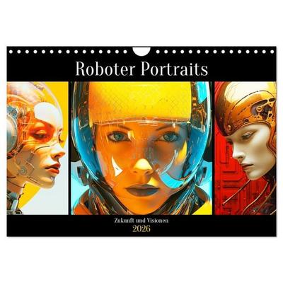Roboter Portraits. Zukunft und Visionen (Wandkalender 2026 DIN A4 quer), CALVENDO Monatskalender