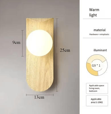 Inspire Curations Retro Wood Grain Wall Lamp Acrylic Indoor Sconce log Color warm White