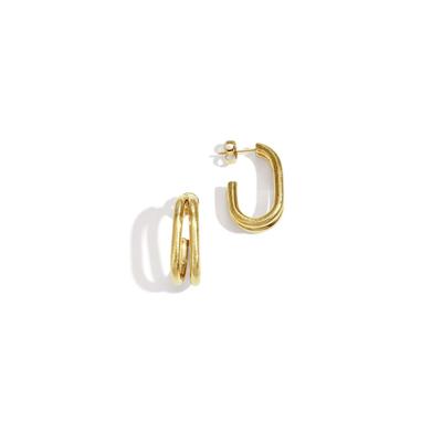 Paar Creolen ADELIA´S "Ohrringe Creolen in U-Form aus Edelstahl", Damen, Gr. Damen, Edelstahl, gold (goldfarben), Ohrringe, Die markante U-Form verleiht diesem Modeschmuck eine stylische Note