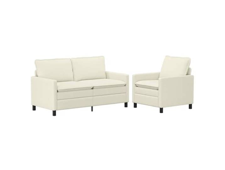 VIHHQGC Cordsofa Creme 2er Set Sofa 2 Sitzer Robuster Metallrahmen, Abnehmbare Bezüge, Modernes Design, Pflegeleicht