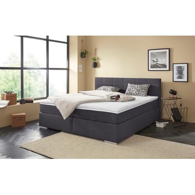 Boxspringbett COTTA "SIMBA, inkl. Taschenfederkernmatratze H3 oder H4 und Komforttopper", grau (anthrazit), L:209cm, Komplettbetten, Boxspringbett, Strukturstoff-Bezug, Liegefläche wahlweise 120x200 bis 200x200 cm
