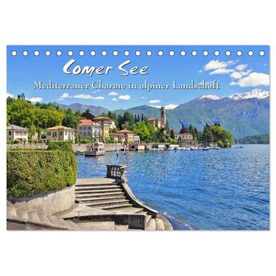 Comer See - Mediterraner Charme in alpiner Landschaft (Tischkalender 2026 DIN A5 quer), CALVENDO Monatskalender