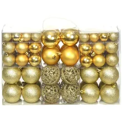 vidaXL 100-tlg. Weihnachtskugel-Set 3/4/6 cm Golden