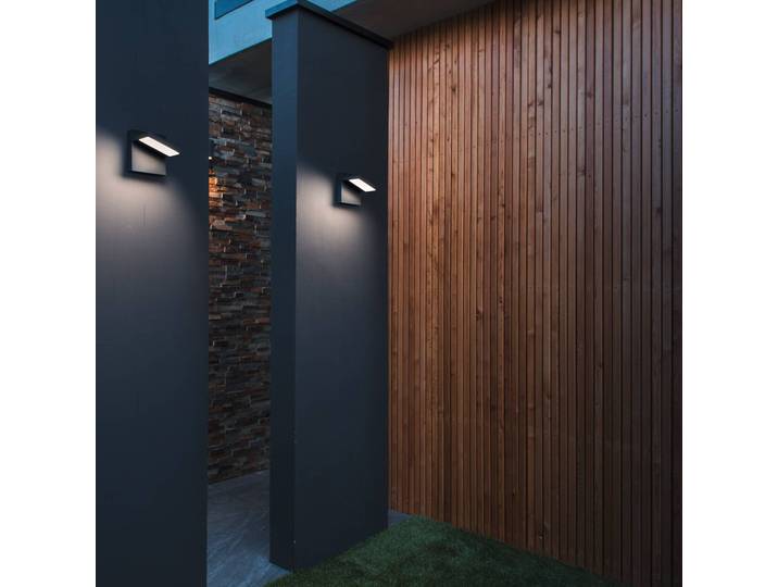 SLV Außenwandleuchte Abridor, schwarz, Aluminium, Modern