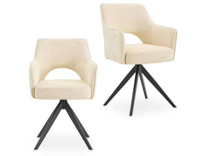 Idimex Esszimmerstühle Florence 2er-Set cremeweiß, Creme, Mode, 56x86x59 cm, Esszimmer, Stühle