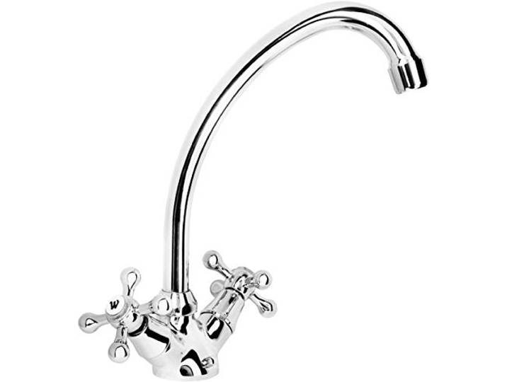 Cornat Waschtischarmatur Nostalgie – Wasserhahn fürs Bad – verchromt Ohne Ablaufgarnitur – Schwenkbar – klare Linienführung – komfortable Bedienung – stabile Ausführung – einfache Montage