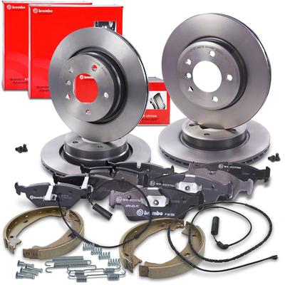 Brembo Bremsscheiben +Bremsbeläge +Kontakt +Bremsbacken vorne+hinten [Hersteller-Nr. 41109158] für BMW