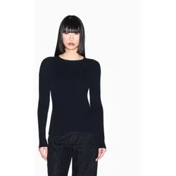 A|X Armani Exchange für Damen. XW001883AF10352UC001 Schwarzes Raglan-Trikot (L), Lässig, Viskose, Langarm