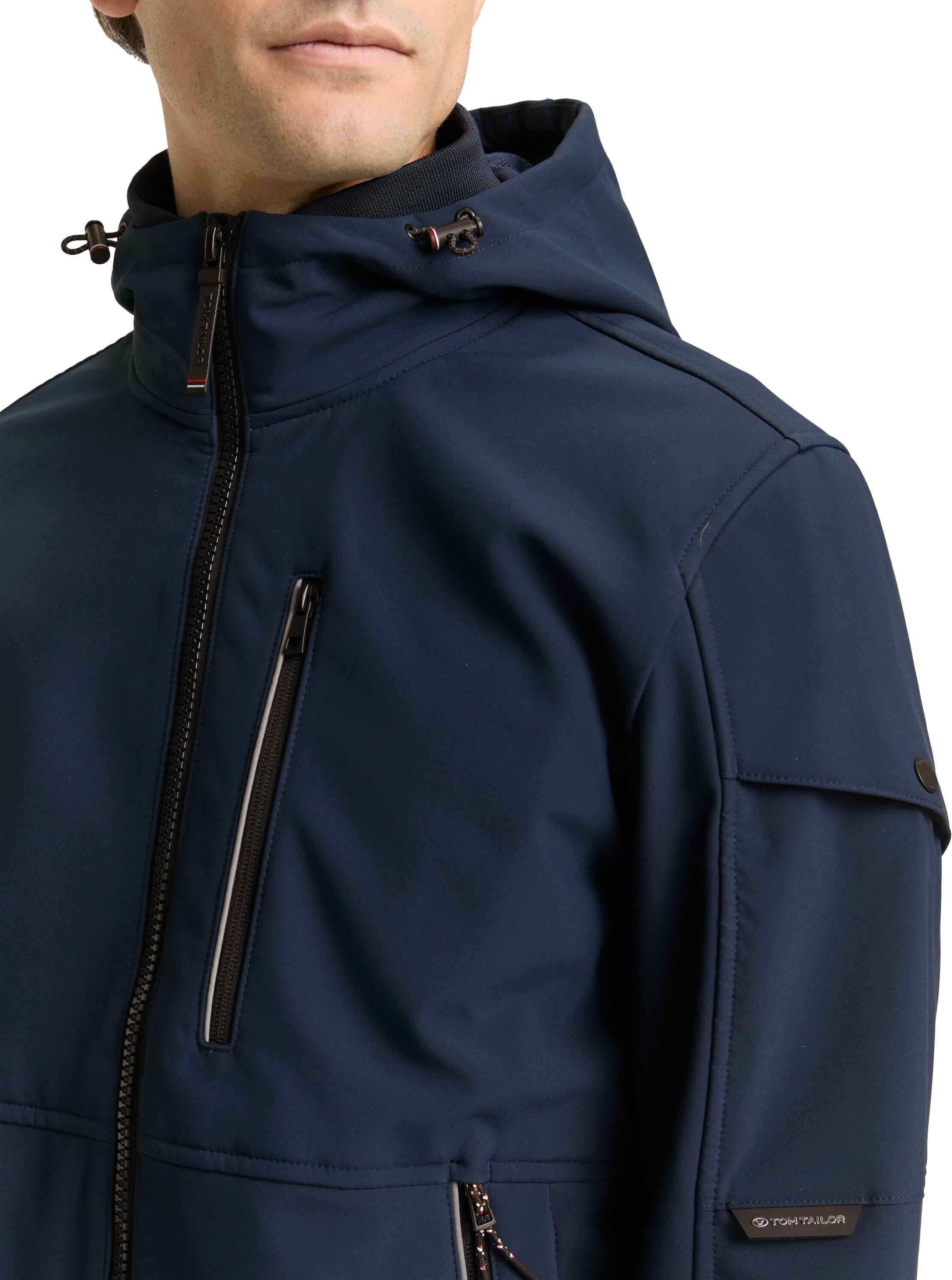 Softshelljacke TOM TAILOR, Herren, Gr. 3XL, blau (sky captain blau), Web, Obermaterial: 100% Polyester. Futter: 100% Polyester, unifarben, regular fit normal, Jacken Softshelljacke, mit Taschen sky captain blau 3XL