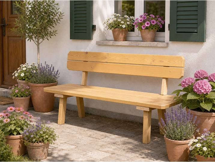 Eibsee Gartenbank, Material Massivholz, Thermo-Fichte lasiert